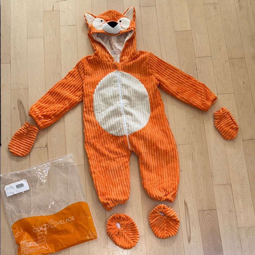 COCO VILLAGE Little Orange Fox Kids One Piece Costume
